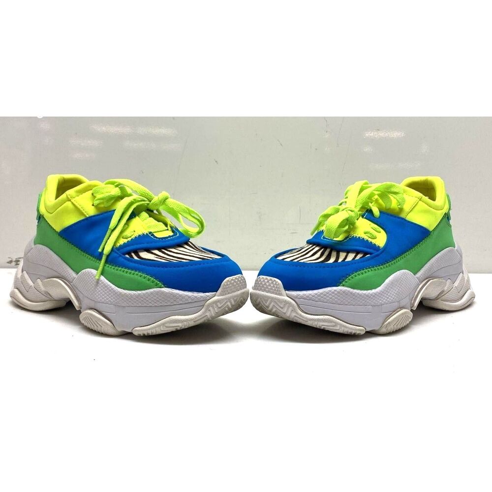 Jeffrey Campbell Women's Blue Green Round toe Lace-Up Sneaker Shoes Size 6 M
